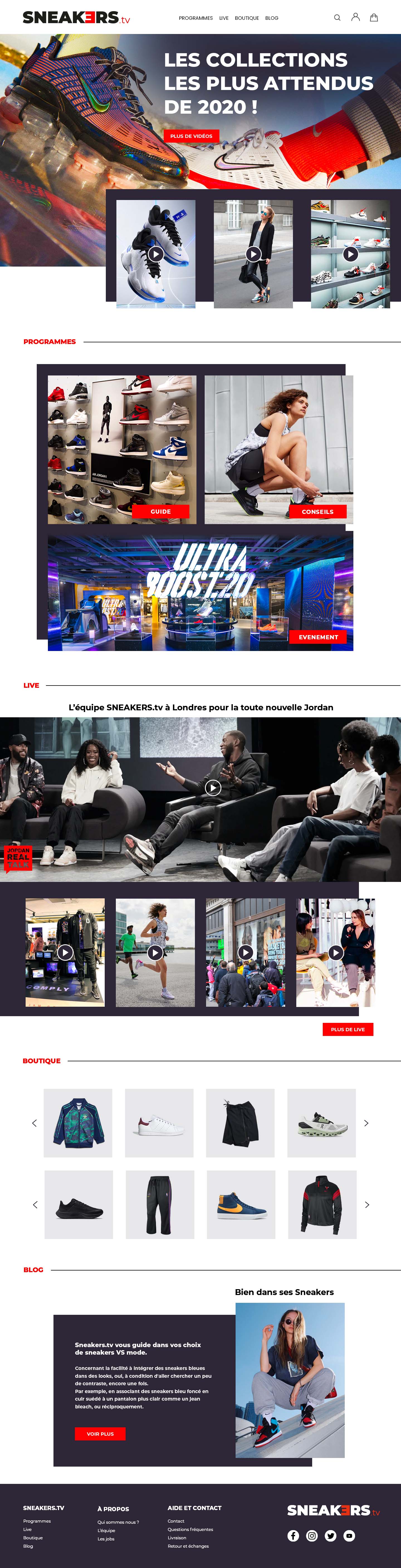 Home page site sneakers tv